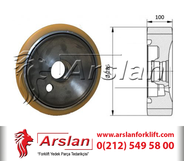 Linde Yük Tekeri 0029902329 R14-R16 285X100mm (İstif Makinaları Yedek Parça)