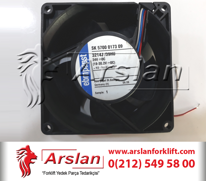 90x90x38 Fan Ebmpapst 24 Volt (18 - 30.2 Volt) (Forklift Yedek Parça)