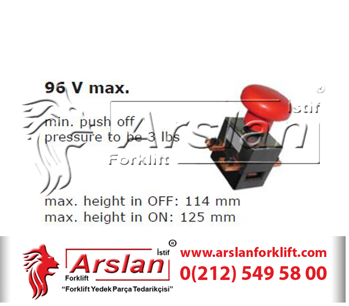 Albright ED252 Emergency Stop 250A 96V 3 lbs (Forklift Yedek Parça)