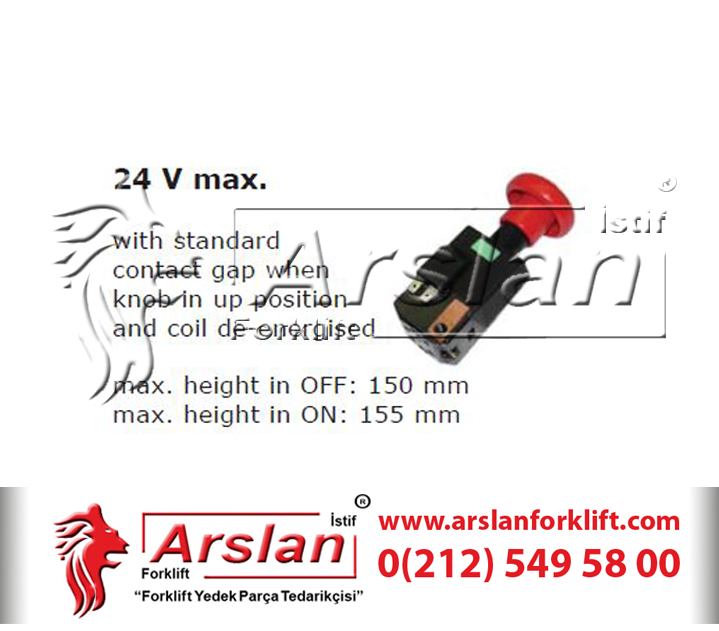 Albright SD150A44 Emergency Stop 125A 24V (Forklift Yedek Parça)