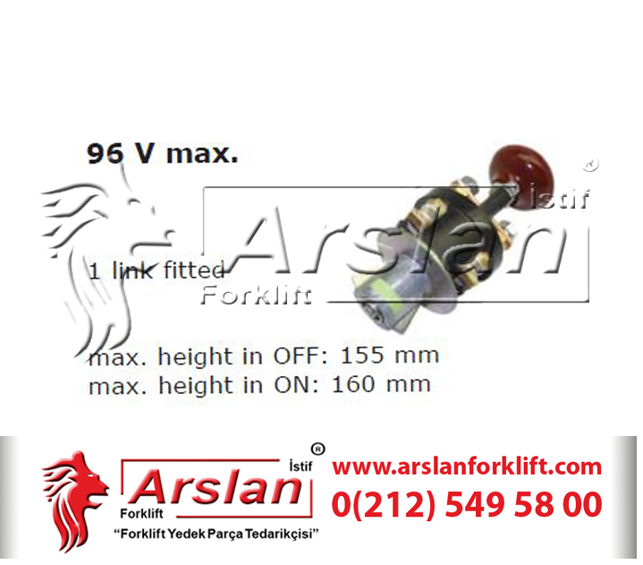 Albright SW155 Emergency Stop 200A 96V  1 Link Fitted (Forklift Yedek Parça)