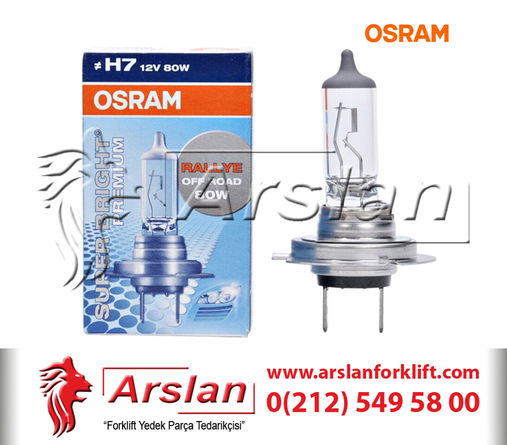 Osram Forklift H7 Halojen Ampül -Lamba 12 Volt 80W  (Forklift Yedek Parça)